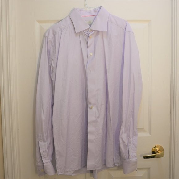 Eton Men's Contemporary Fit Long Sleeve Textured Dress Shirt White Size 17.5 - Picture 2 of 4